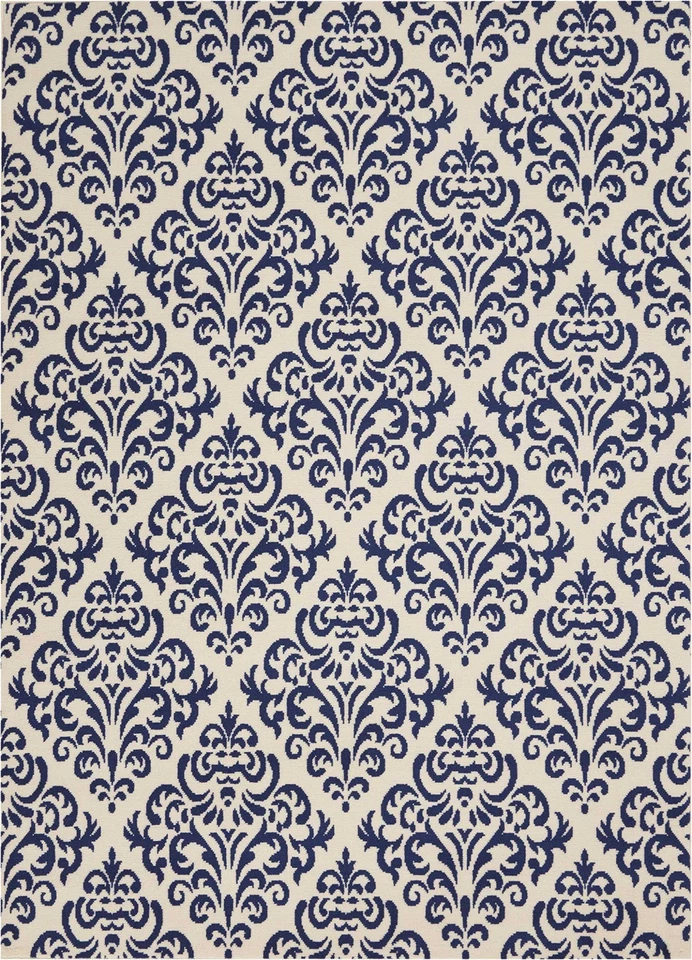 Nourison Grafix Vintage White/Blue 5'3" x 7'3" Area -Rug, Easy -Cleaning, Non - Image 2 of 4