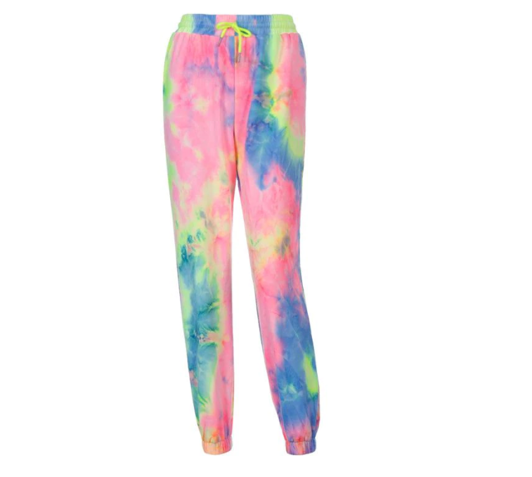 sweatpants pastel neon green tie dye sweatpants