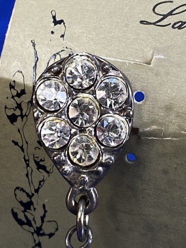 Vintage zwei Schwestern Ohrringe Strass Cluster Glas Chandelier Tropfen Hänger - Bild 8 von 13