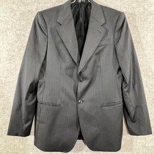 Vintage Emporio Armani Blazer Men Size 40 Pinstripe Gray Two Button Designer
