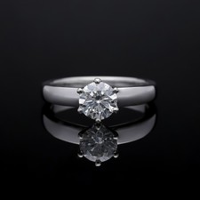 1.00 Carat Engagement Diamond Ring, 950 Platinum, IGI Report Detail...