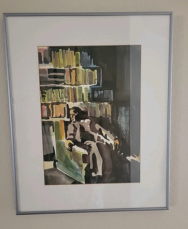 Mary Wyckoff ~ California Artist ~ Original ~ The Library - Image 3 of 4