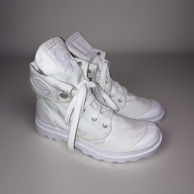 Palladium L'Originale Baggy White Lace Up Chunky Canvas Hi Top Sneaker M 7 W 8.5