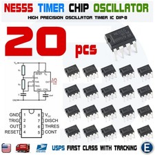 20pcs NE555N NE555 IC 555 High Precision Oscillator Timer DIP-8 Chip USA
