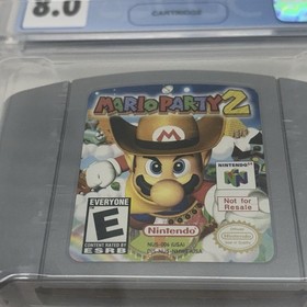 Nintendo 64 N64 Mario Party 2 NFR Not For Resale CGC Graded 8.0 Kiosk Store Demo