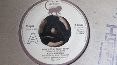 Keith Emerson Honky Tonk Train Blues 7'' 1976 **VG+**