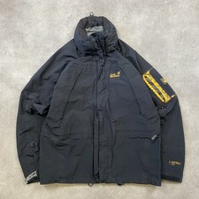 Jack Wolfskin Rain Jacket Mens Large Gore TEX Full Zip Hiking Coat, Black