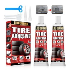 LIKFCBOND Tire Repair Adhesive Kit, Sidewall Rubber Cement Kit 20ml, black