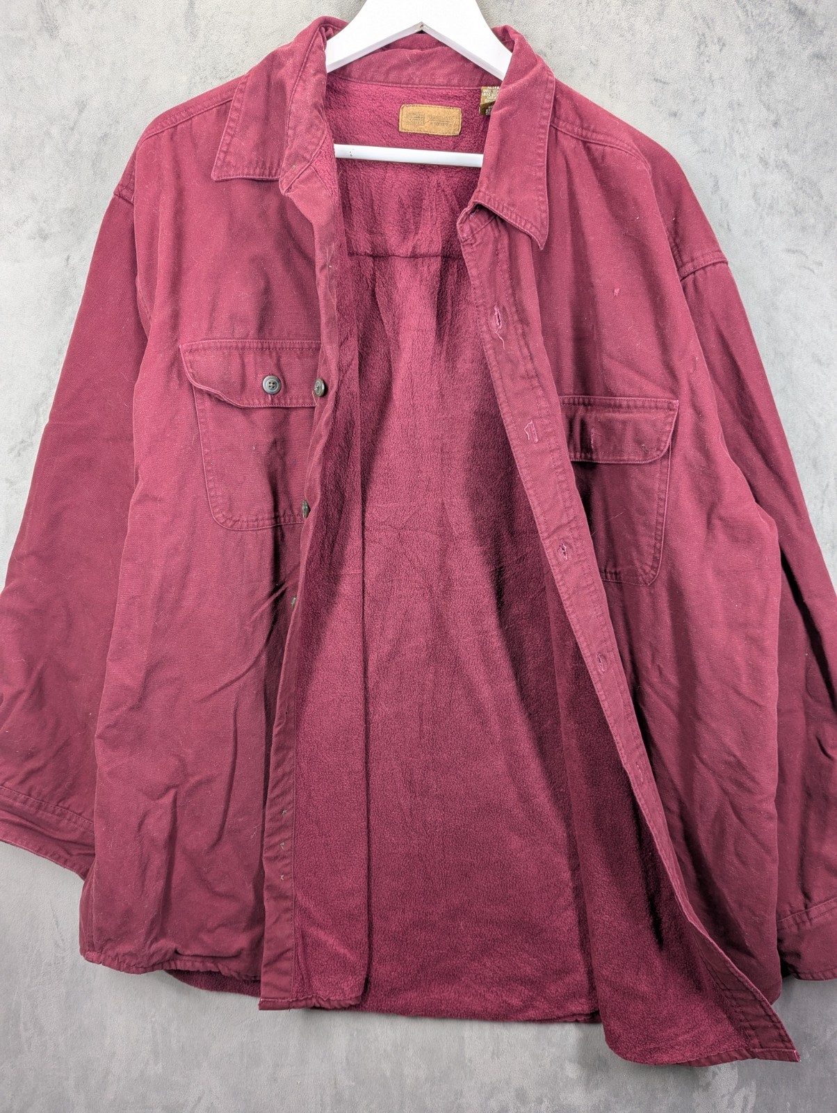 Faded Glory Fleece Lined Shirt Jacket Size XL Oversized Fit Nylon Lined Sleeves image 2