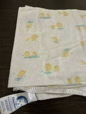 Vintage Htf Gerber Baby Receiving Blanket White Yellow Duckies HEAVY WASH WEAR
