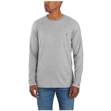 NWT Carhartt Force Relaxed Fit Long-Sleeve Pocket T-Shirt in Heather Grey sz 2XL