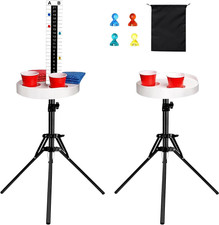 Cornhole Scoreboard with Drink Holders and Adjustable Tripod Stand