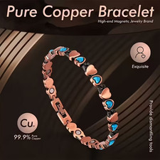 100 Pure Copper Magnetic Bracelet Women Arthritis Pain Relief Strength