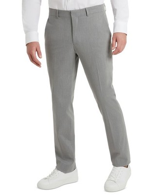 Kenneth Cole Mens Slim fit Dress Pants 32 / 32 Light Grey Solid Stretch |  eBay