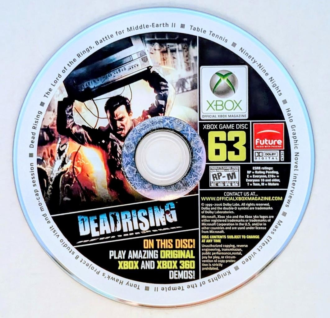 DISC ONLY- OFFICIAL XBOX MAGAZINE DEMO DISC #63 MICROSOFT XBOX 360