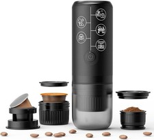MACCHINA DA CAFFÈ PORTATILE 3 IN 1 RICARICABILE 17 BAR PER MACINATO E CAPSULE