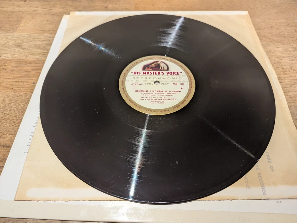 Maurizio Pollini Chopin Piano Concerto No. 1 Kletzki - HMV ASD 370 W/G ED1  - Image 3 of 4