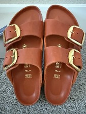 NEW 170 BIRKENSTOCK ARIZONA BIG BUCKLE OILED LEATHER BURNT ORANGE 38 NARROW 38N