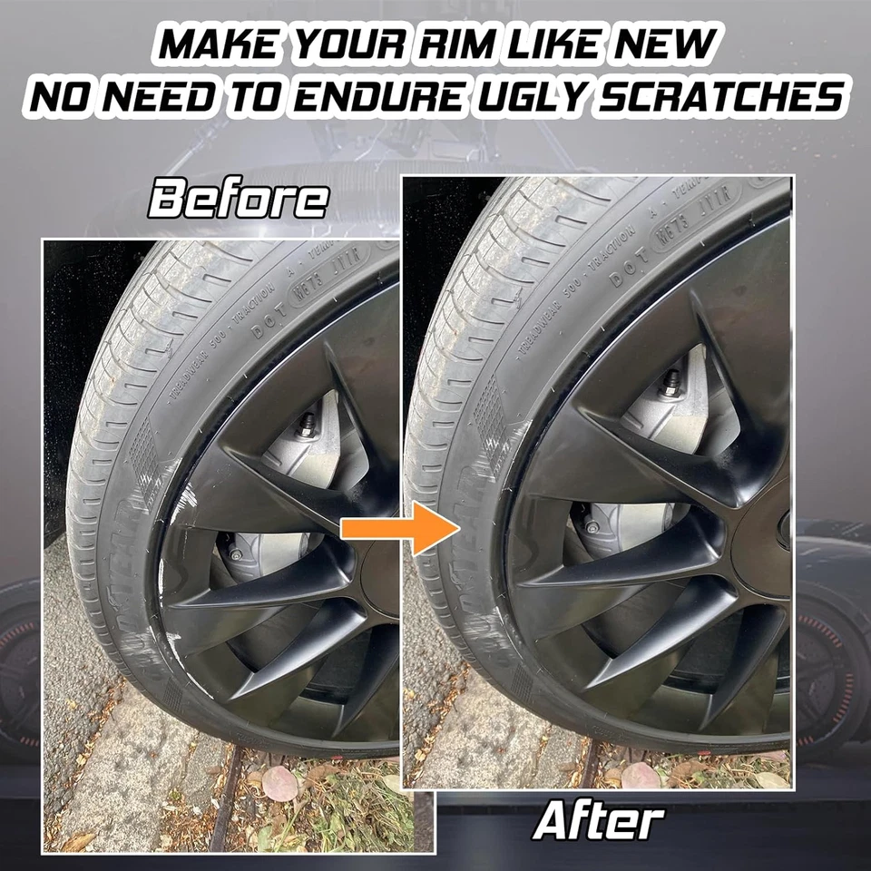 Rimuovi Graffi Auto, Penna Ritocco Cerchioni Auto Nero Lucido, 2 in 1 Vernice Ri - Immagine 2 di 4