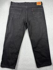 Levis 550 Jeans Mens 48x31 Black Relaxed Tapered Denim Zip Fly Big Tall