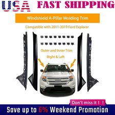 4Pcs For Ford Explorer Windshield A-Pillar Molding Trim Left+Right+Outer+Inner#