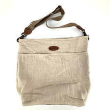 Eddie Bauer Linen Blend Canvas Leather Tote B...