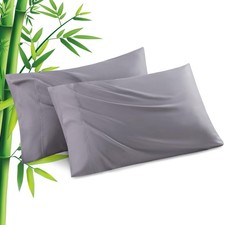 Pillowcases Standard Size 2 Pack, Cooling Viscose from Bamboo Pillow Cases wi...