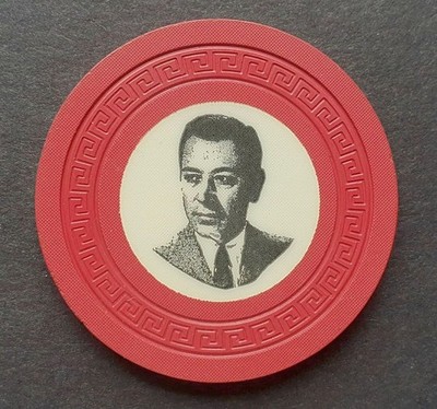 RAREST LANSKY MAFIA 1950's GEORGE RAFT PORTRAIT PLANE $5 CAPRI CASINO CHIP
