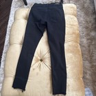 Express Black Mid Rise Skinny Jeans With Ripped Knees And Frayed Bottom Size 4R — photo 6