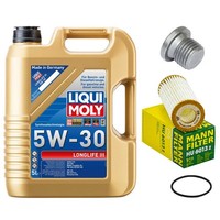 MotoröL Filter Set Liqui Moly 5W-30 5Liter + ÖLablassschraube FüR Audi A5 Cabrio