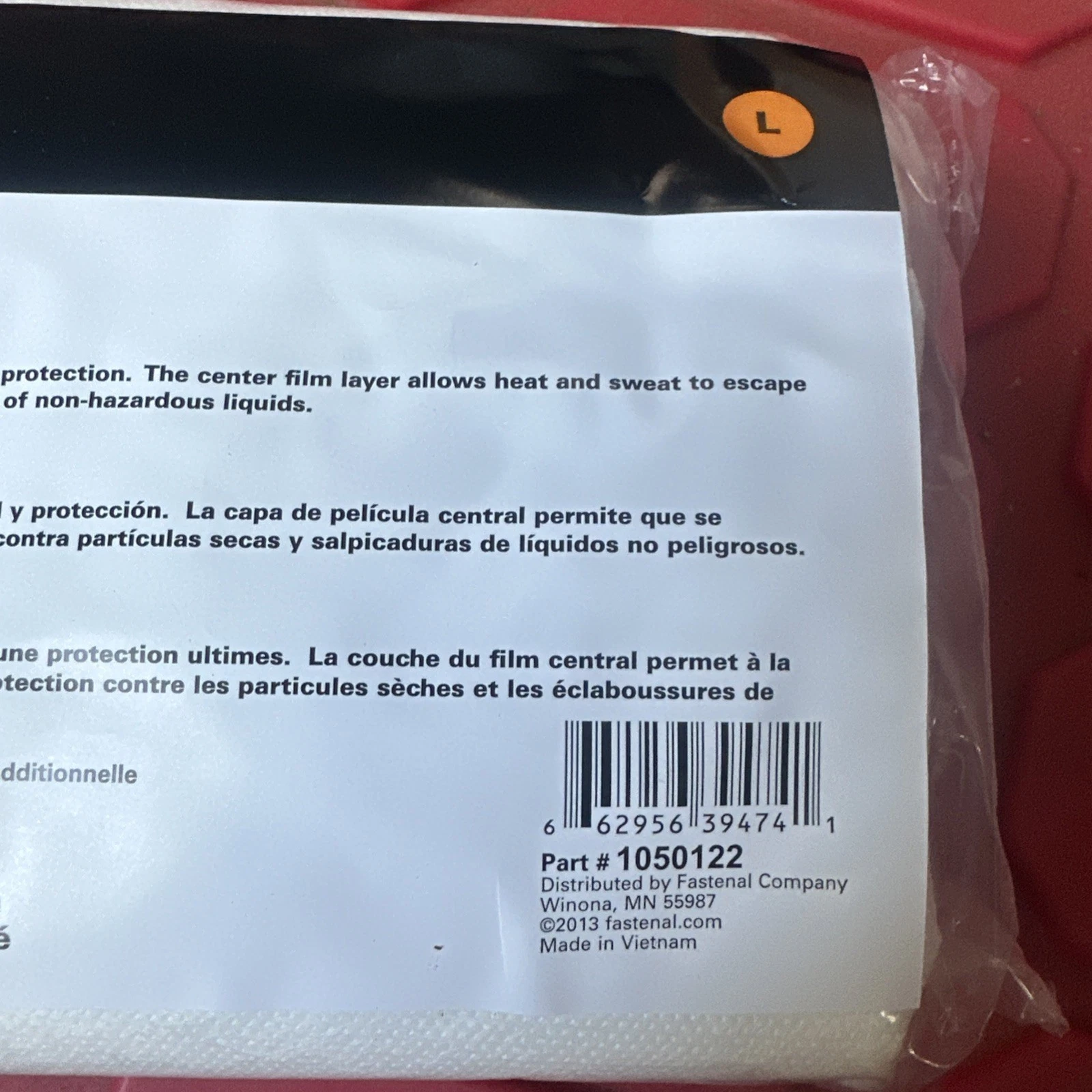 Body Guard Safety Gear Microporous Coveralls Zippered Size L Sealed - product detail image 2
