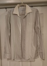 Christian Dior Button Up Collared Long Sleeve Striped Mens Dress Shirt