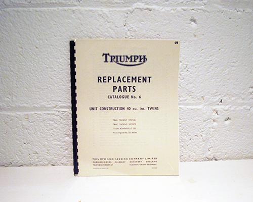 Triumph Motorcycle Parts Manual - All Models Available - 1946