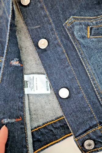 Levi Strauss & Co Jean Jacket Juniors Size Medium Blue Denim Trucker w pockets! - Picture 8 of 12