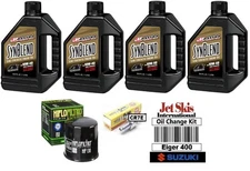Suzuki Eiger 400 LTA400 Synthetic Blend Oil Change Service Kit NGK Spark Plug