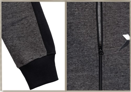 Men's Full Zip Athletic Fleece Gym Tracksuit Hooded Top Sweatsuit - Picture 19 of 38