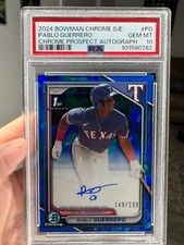2024 Bowman Chrome Sapphire Auto /199 Pablo Guerrero PSA 10 Gem Mint