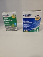 Equate Nicotine Transdermal Step 1 Patches/ 2mg 100 Pcs Nicotine Gum- New