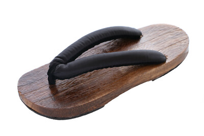 K-G-50-2 Schwarz Original Japan Geta Holz Sandale Tabi Kimono Kendo Samurai