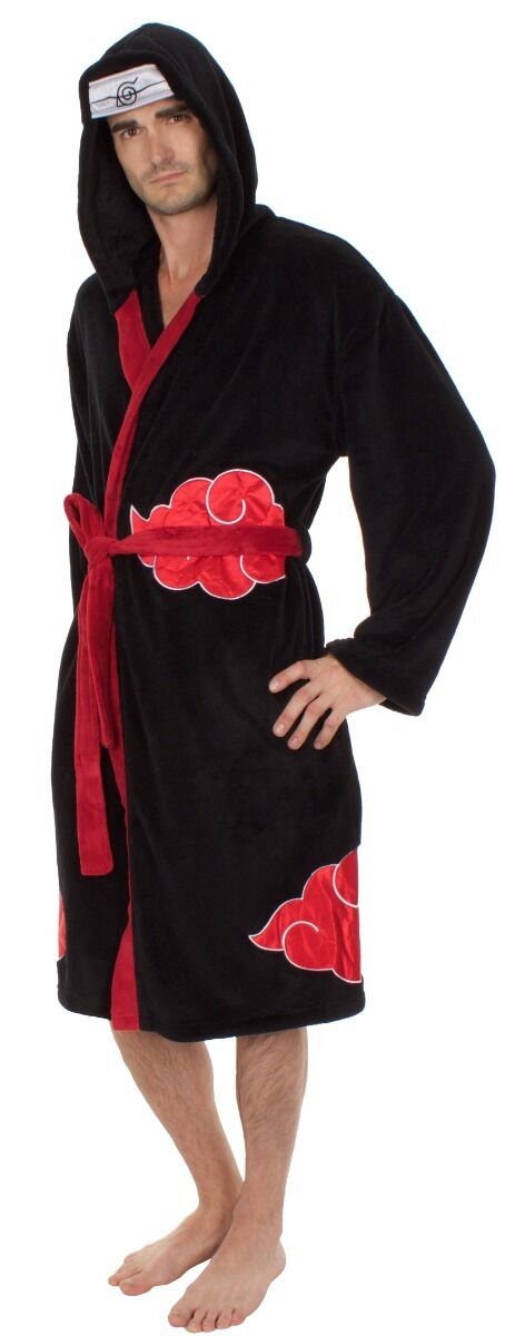 Мужской халат, пижама Naruto Shippuden Akatsuki Costume Bath Robe Fleece An...