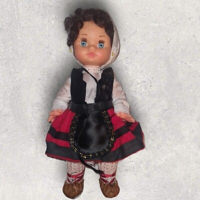POUPEE DE COLLECTION ANCIENNE POUPÉE FOLKLORIQUE 25 Cm VINTAGE DOLL 