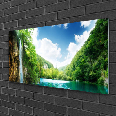 Wandbilder aus Plexiglas  100x50 Acrylglasbild Gebirge Wald See Natur