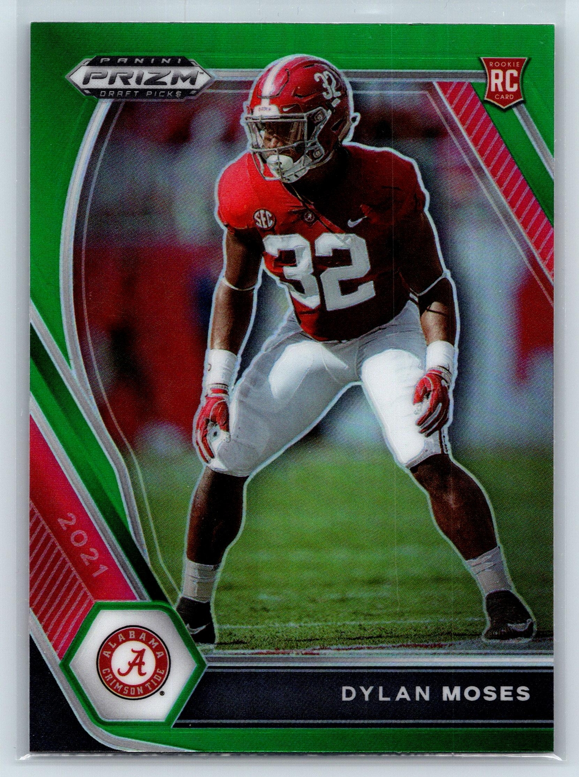 Dylan Moses 2021 Panini Prizm Draft Picks Collegiate Green Alabama #140