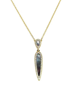 Gabriel & Co. 14K Yellow Gold Black Mother of Pearl Drop Necklace