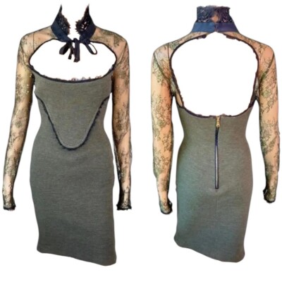 Emilio Pucci F/W 2011 Runway Cutout Back Sheer Lace Collar Tie Dress