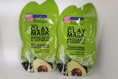 2 x Freeman Feeling Beautiful Facial Clay Mask Avocado & Oatmeal!