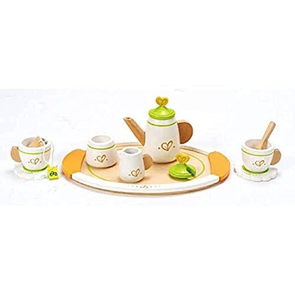 Hape Tea Set for Two Wooden Tea Party Playset   Wooden Pretend Tea Playset for K