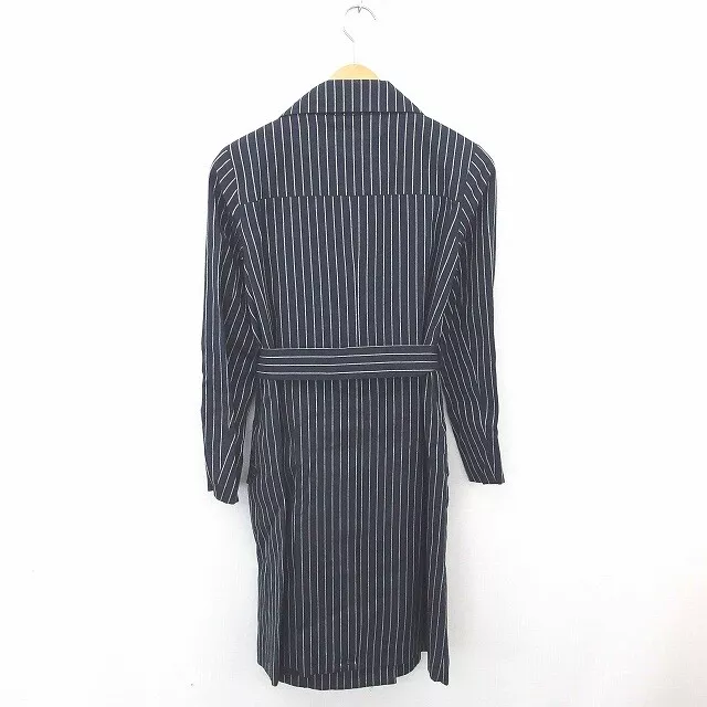 Kurane Clane Tagged Trench Coat Stripe Cotton Middle Length 38