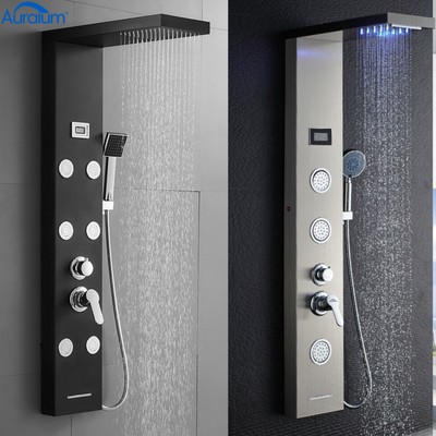 Wandmontage Dusche Regendusche Ohne Armatur Duschpaneel Edelstahl Gebürstet Mit Duschpaneel Gold