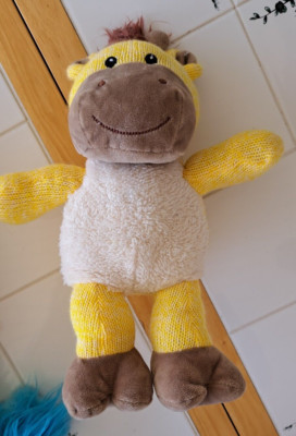 Spark Create Imagine Knit Rattle 14 inch Giraffe Sewn Eyes Stuffed Animal Toy